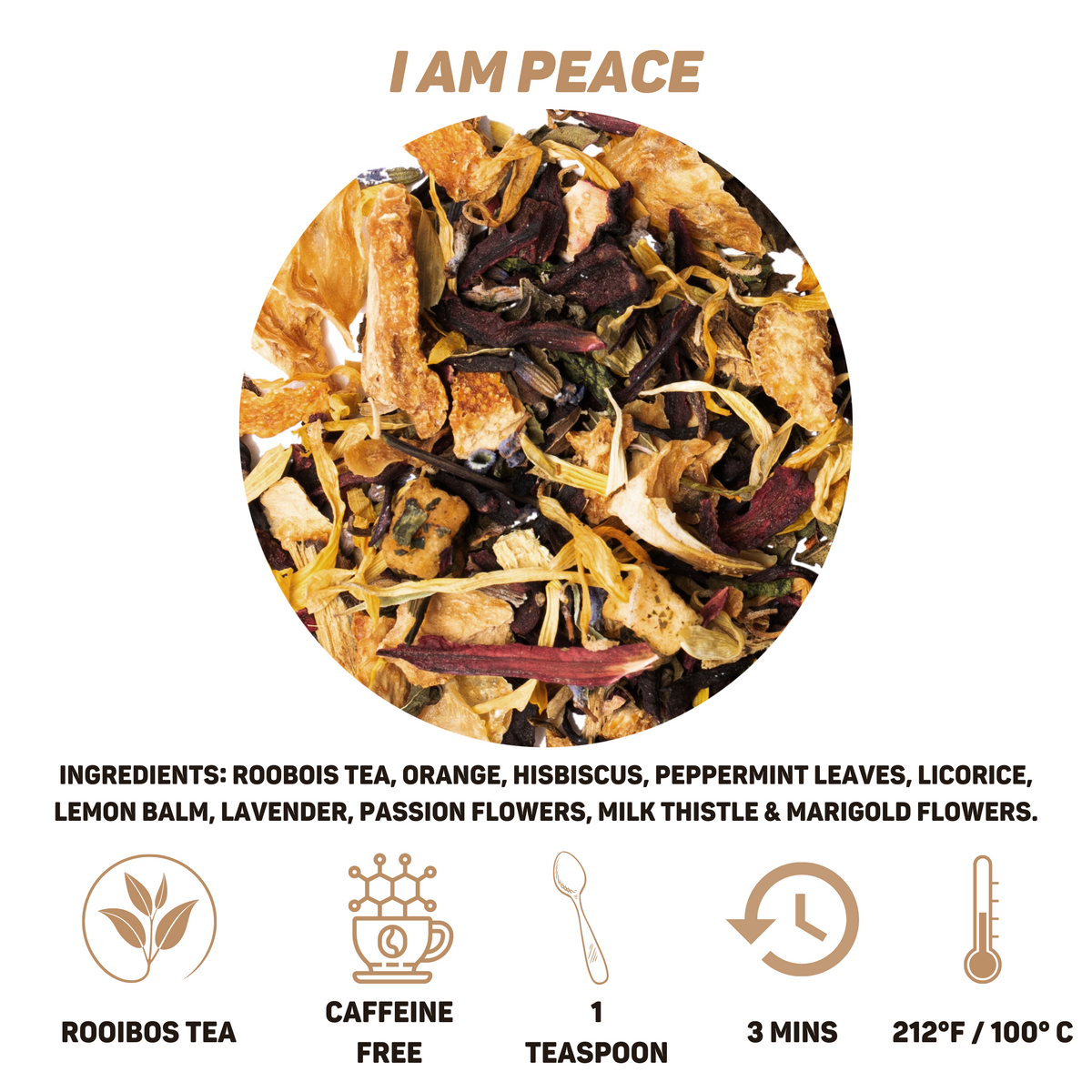 The Beauty Tea Box, a captivating assortment of our finest blends: I am Love, I am Peace, and I am Energy.