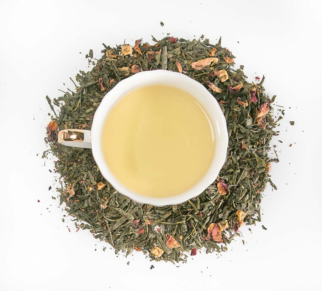 I am Love - Exquisite Green Tea Blend, with Rose Petals, Apple Pieces and Lychee Flavor - a Delightfully Refreshing and Romantic Tea Experience. 5 oz pouch.